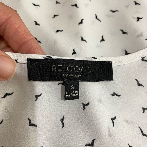 Be Cool White Wrapped Front Tiled Bird Checks Cami Top - Picture 6 of 8